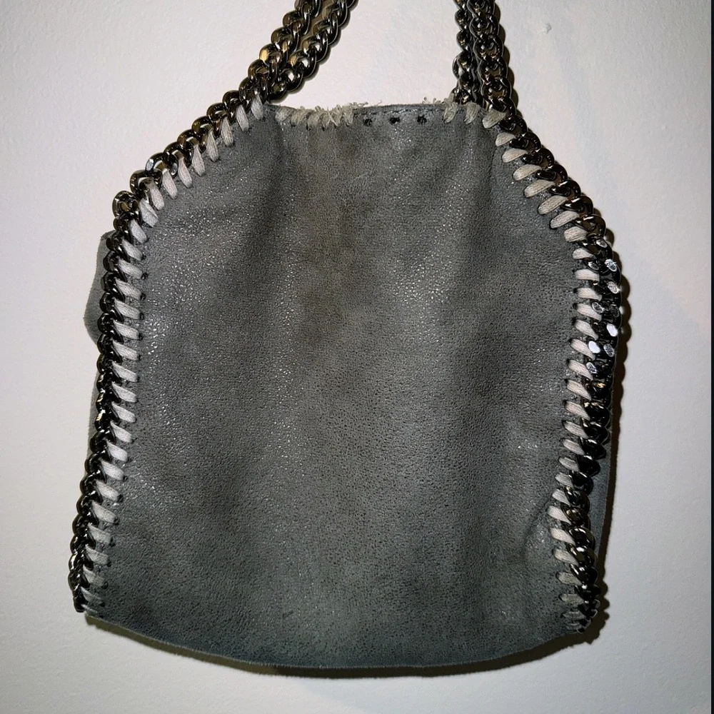 Stella McCartney Falabella Tiny Tote Authentic in Gray Vegan Suede - Picture 3 of 13